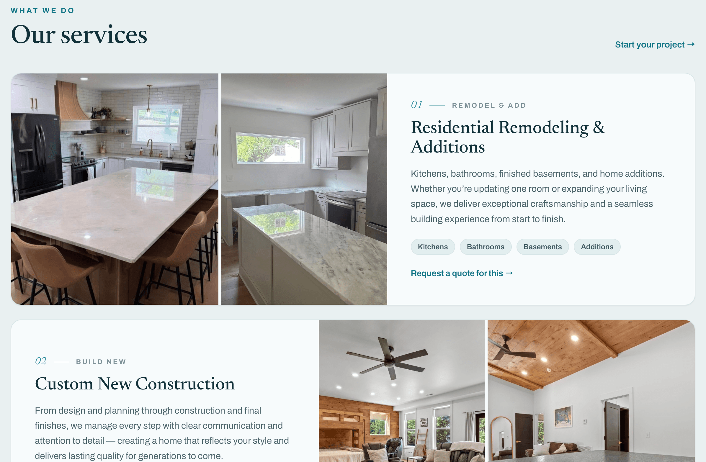 Legacy Builders general contractor website built by Hoagland Software Solutions